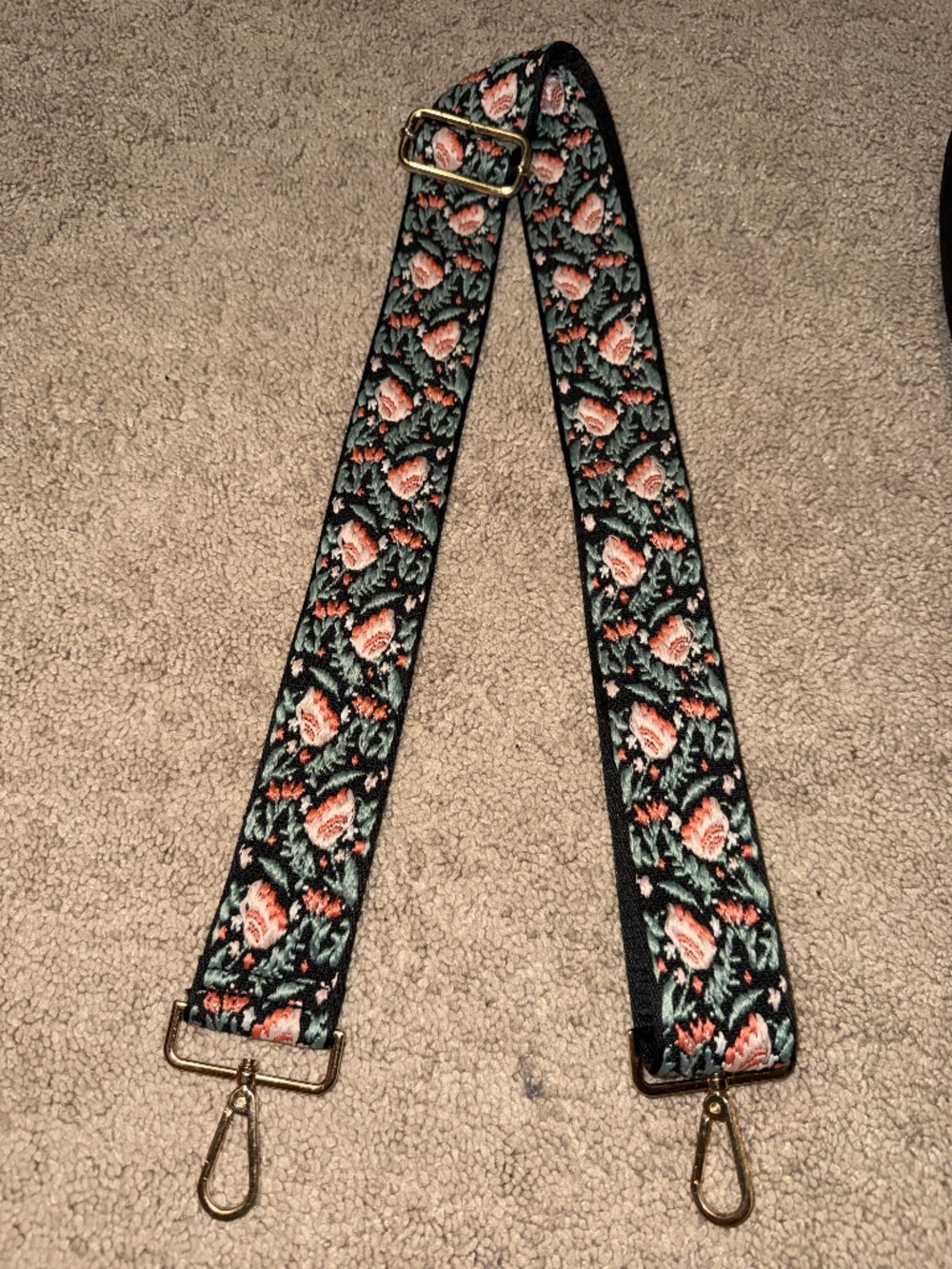 Kedzie embroidered floral purse strap
